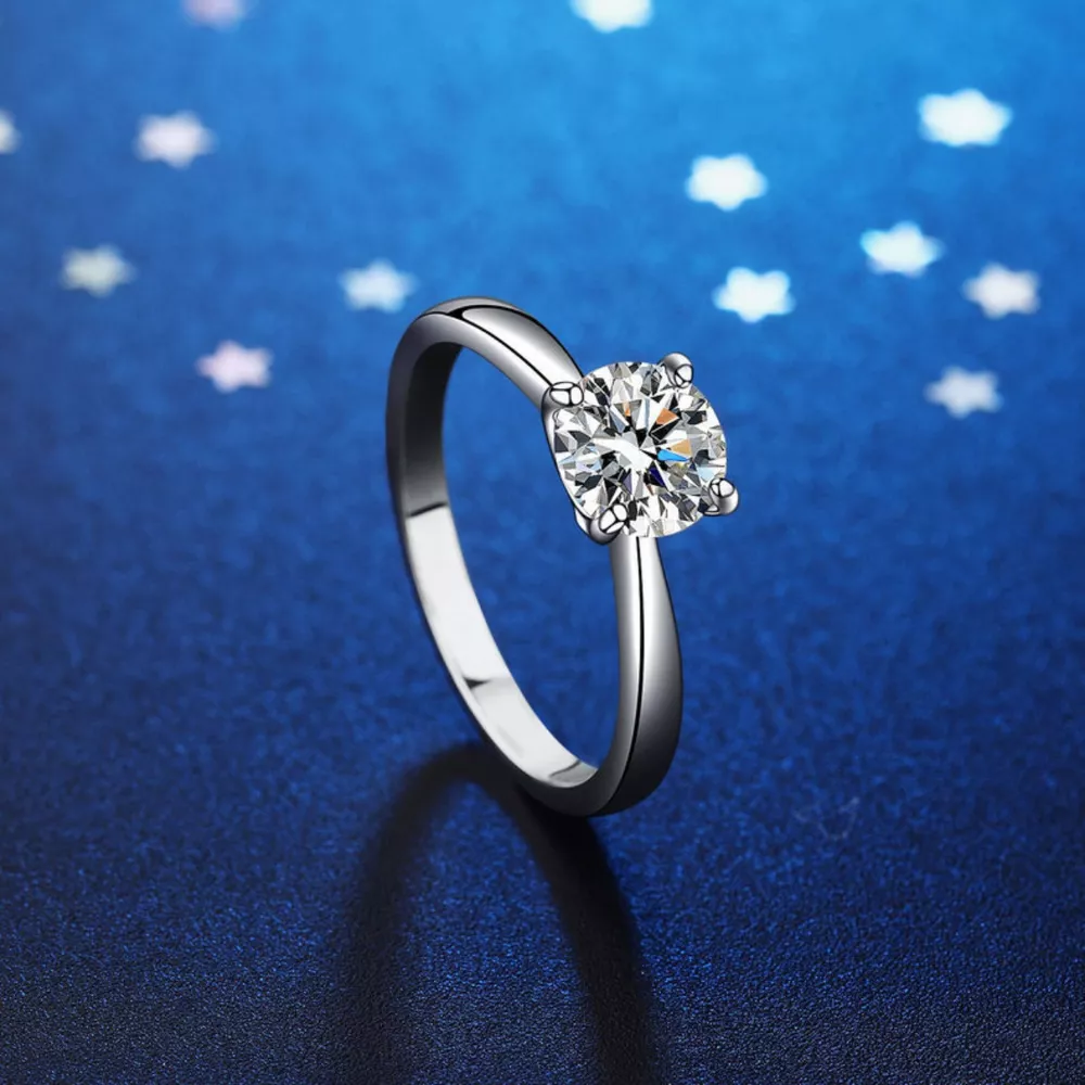 1 Carat Moissanite 925 Sterling Silver Ring, image 4