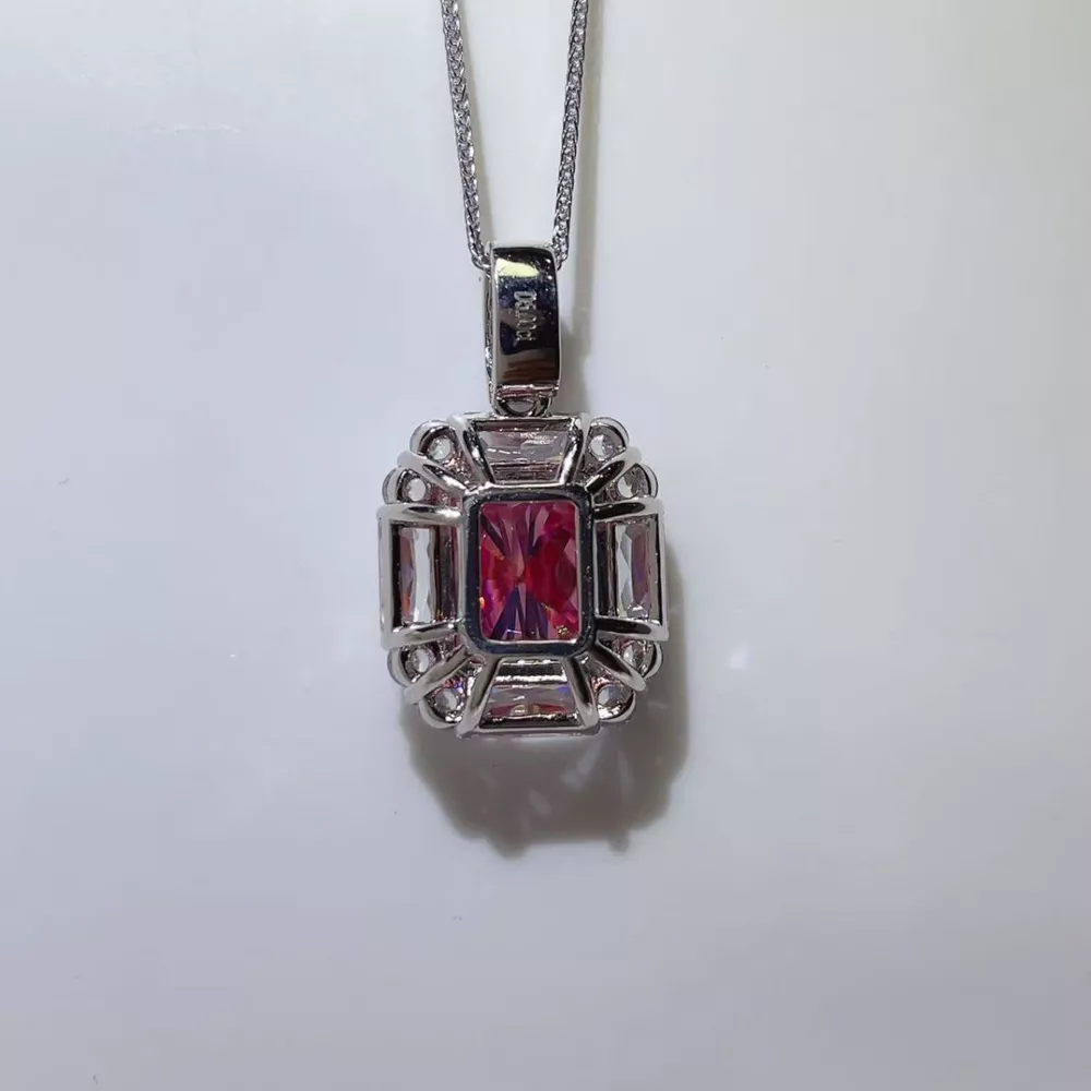 5 Carat Moissanite 925 Sterling Silver Pendant Necklace, image 5