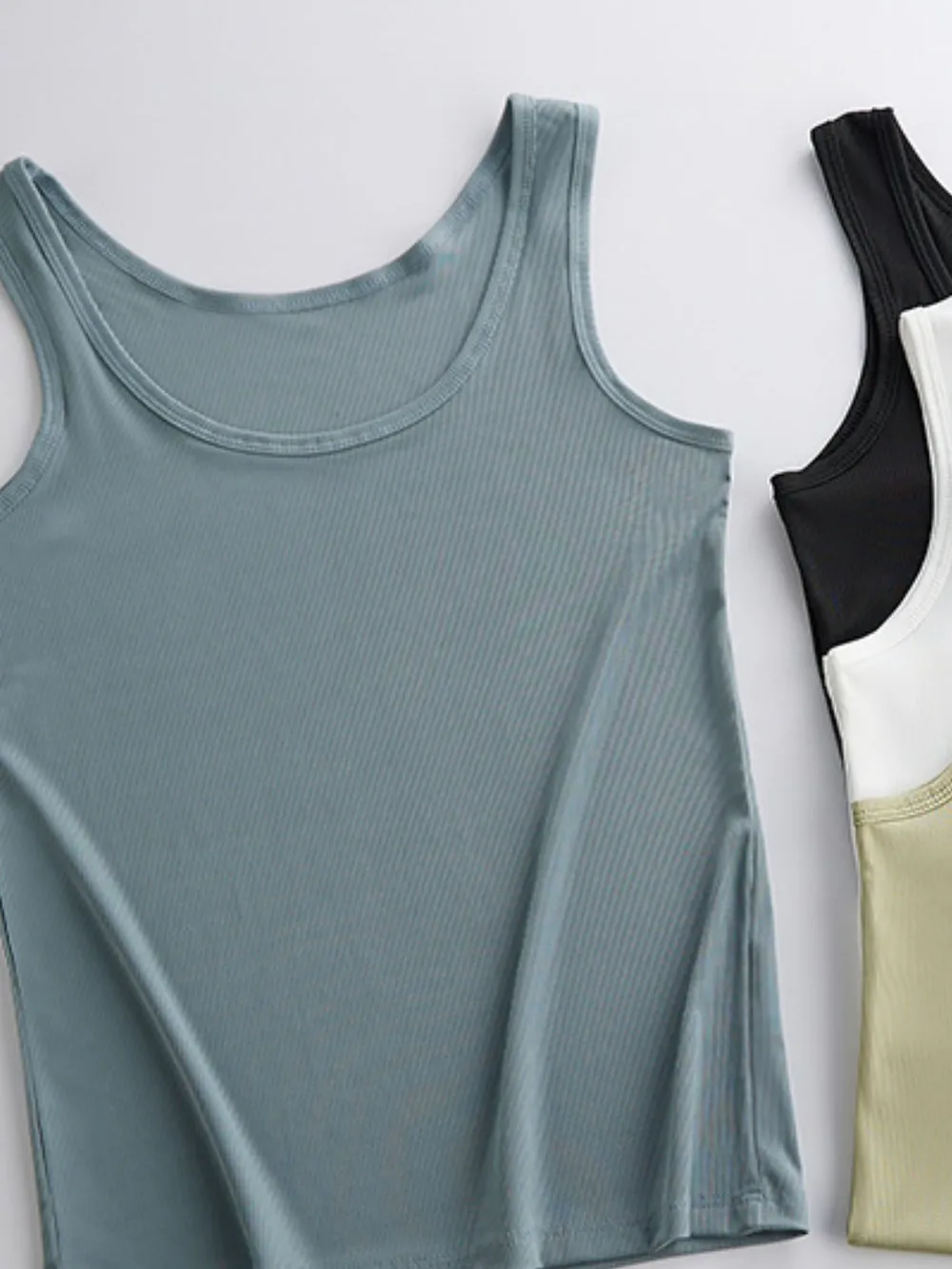 Plus Size Ribbed Scoop Neck Tank Top, image 7