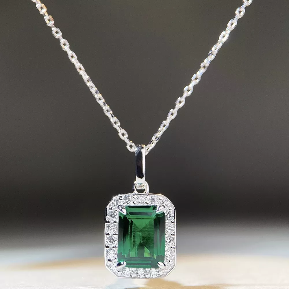 925 Sterling Silver Zircon Geometric Cross Necklace, image 2