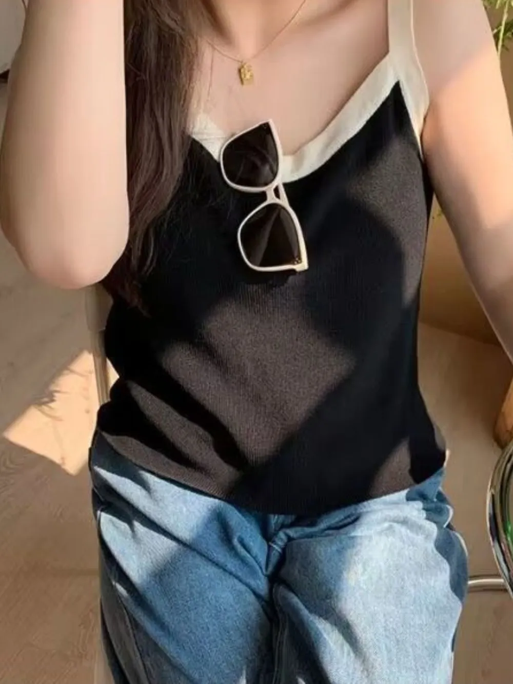 Contrast Trim Cami Top, image 3