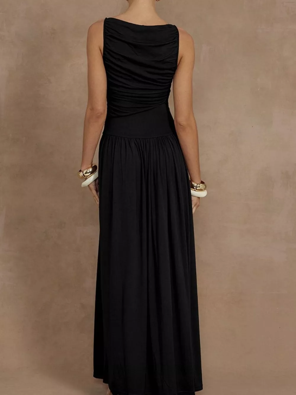 Full Size Ruched Sleeveless Maxi Dress Plus Size, image 2
