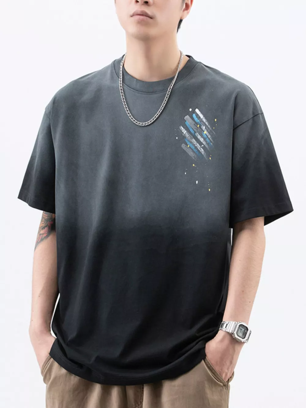 Men's Plus Size Round Neck Short Sleeve T-Shirt