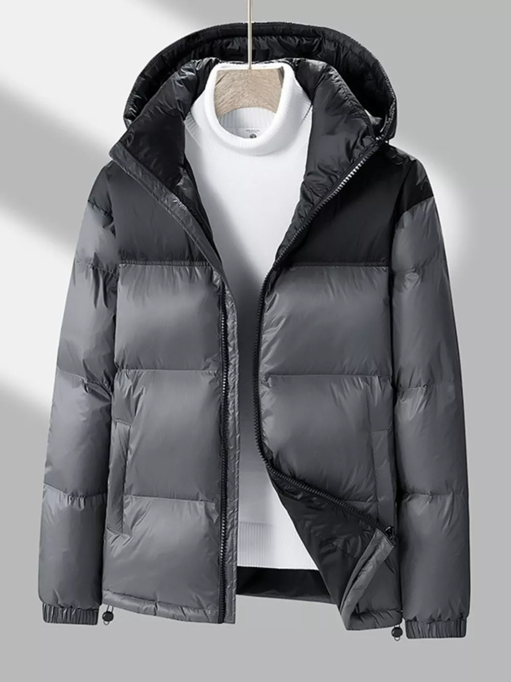 Men's Full Size Lightweight Hooded Puffer Jacket Plus Size, image 4