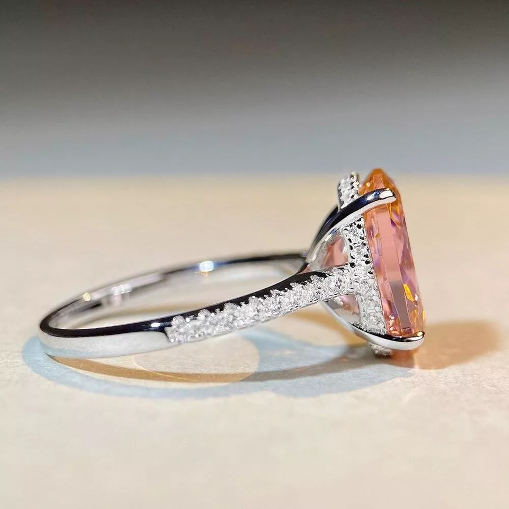 925 Sterling Silver Zircon Oval Ring, image 7