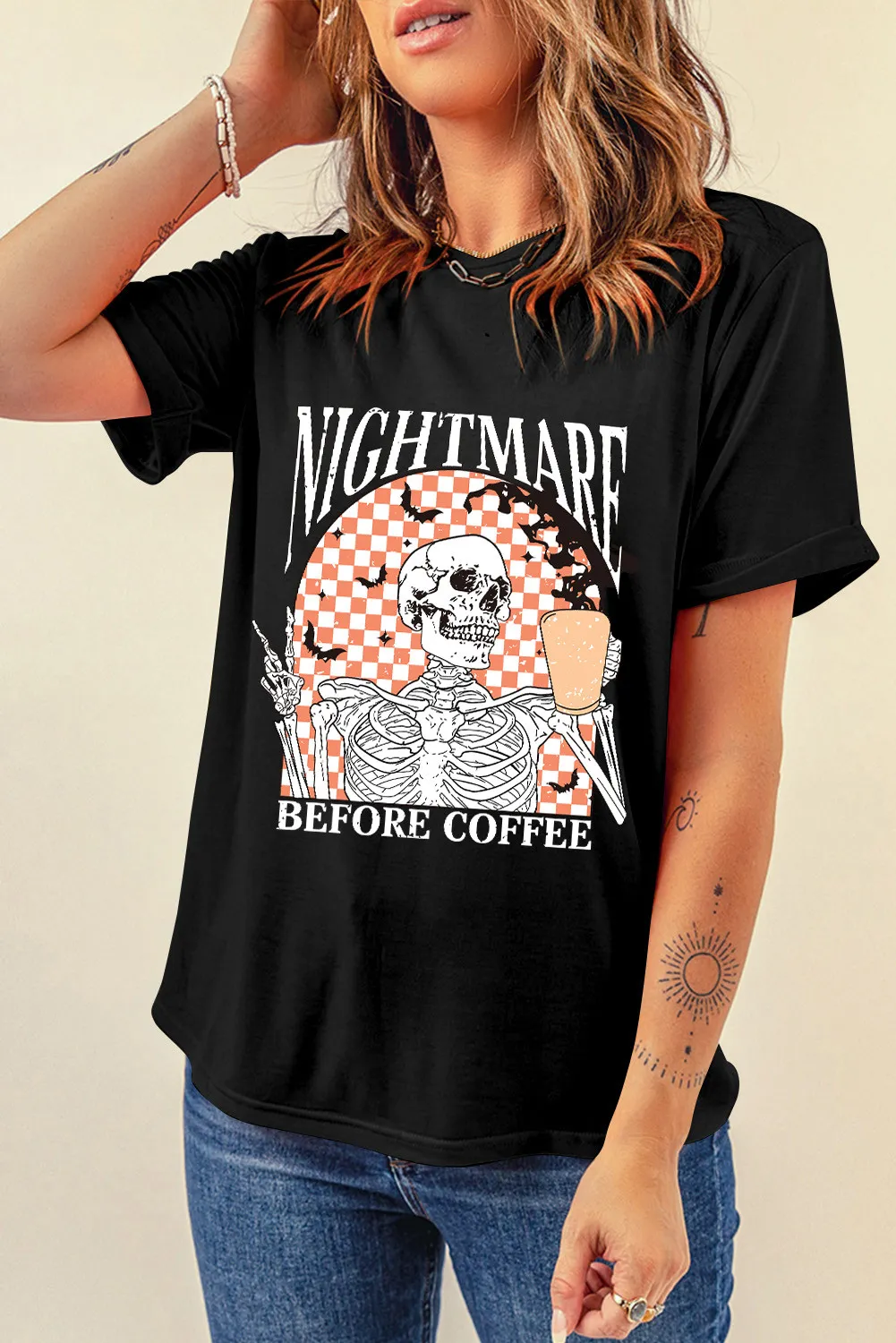 Graphic Round Neck Short Sleeve T-Shirt, image 2