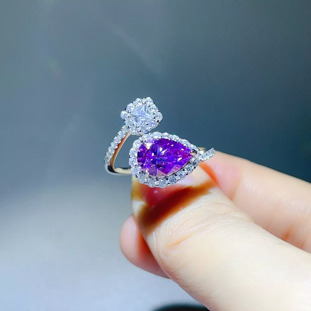 2 Carat Moissanite 925 Sterling Silver Bypass Ring