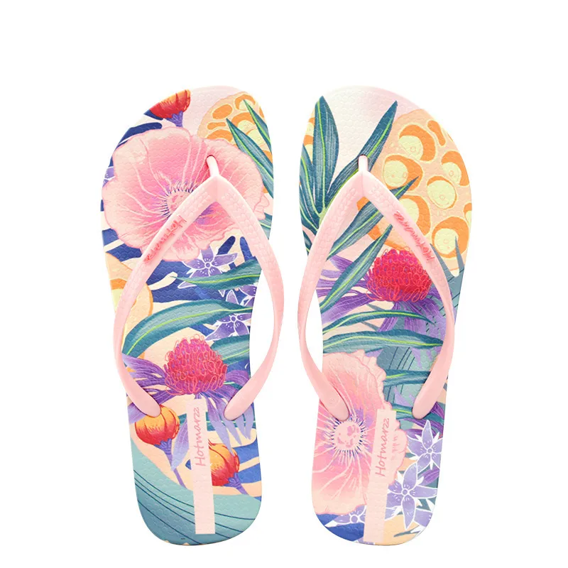Printed Toe Post Flats Sandals, image 2
