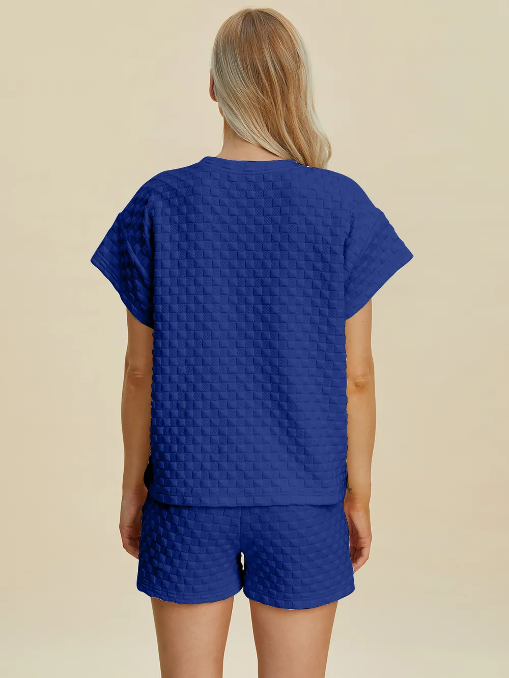 Full Size Texture T-Shirt and Shorts Set, image 3