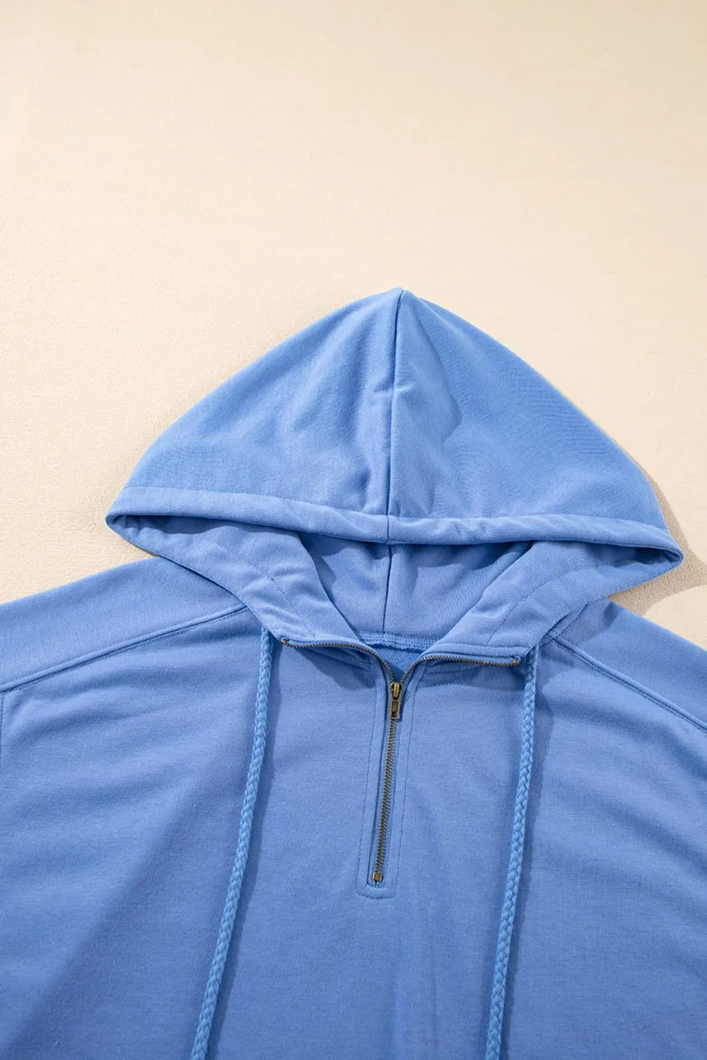 Drawstring Zipped Short Sleeve Hoodie and Shorts Set, image 2