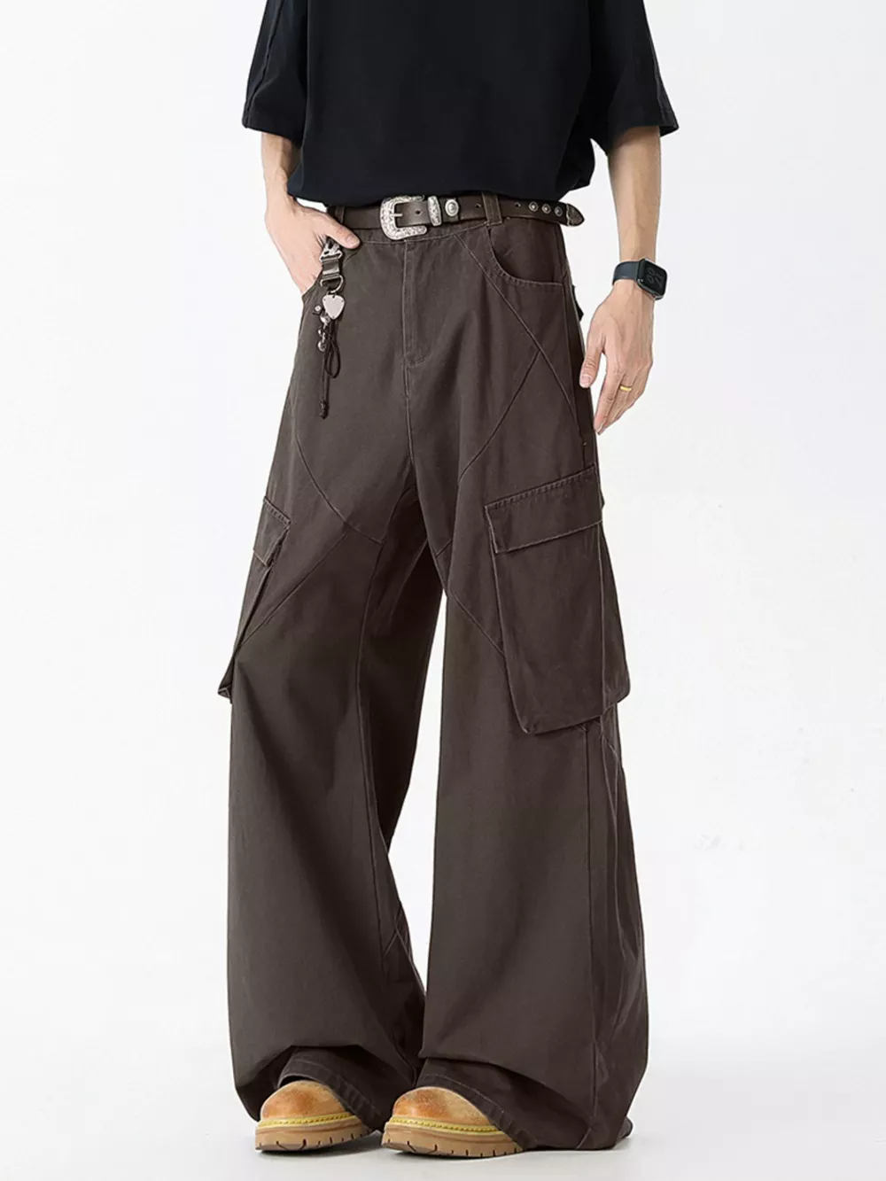 Men's Full Size Wide Leg Cargo Jeans Plus Size, image 9