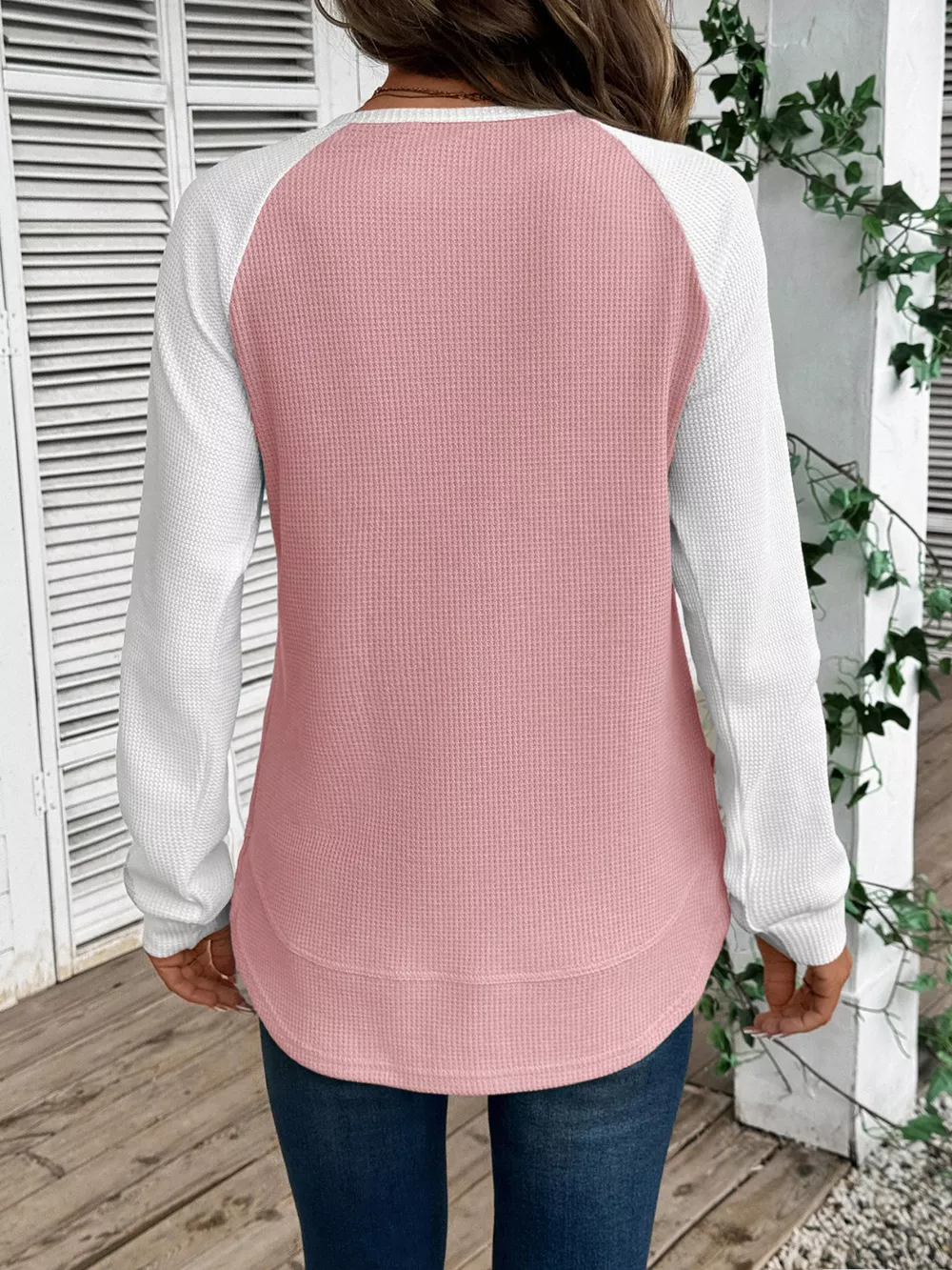 Waffle Knit Raglan Sleeve T-Shirt, image 19