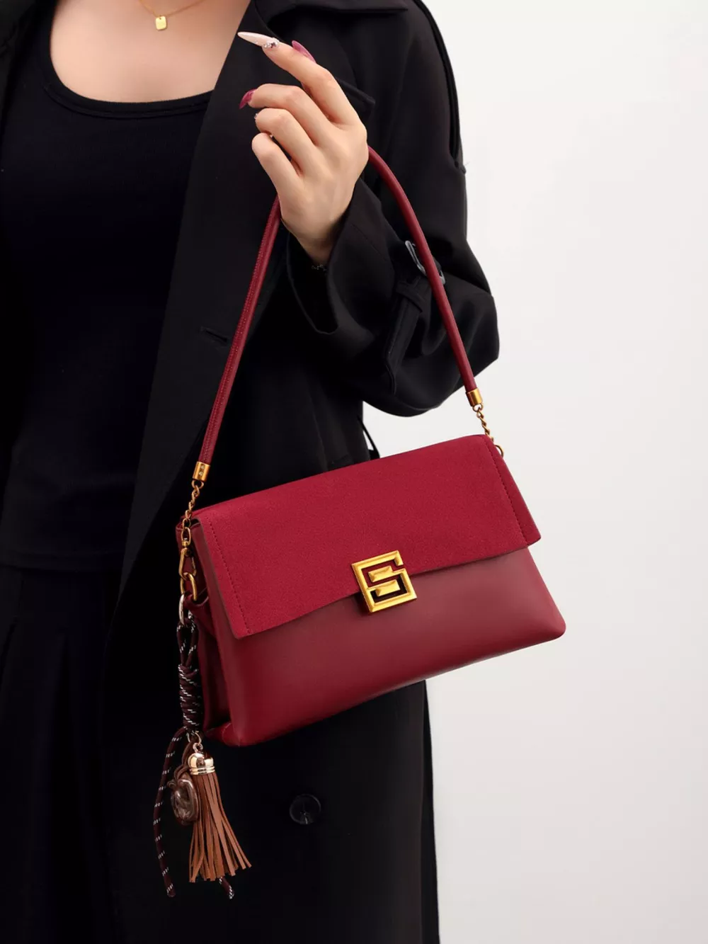 Gold-Tone Hardware Crossbody Bag