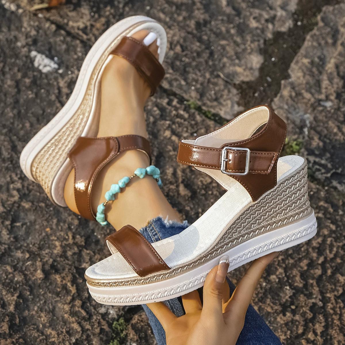 Open Toe Wedge Sandals, image 3