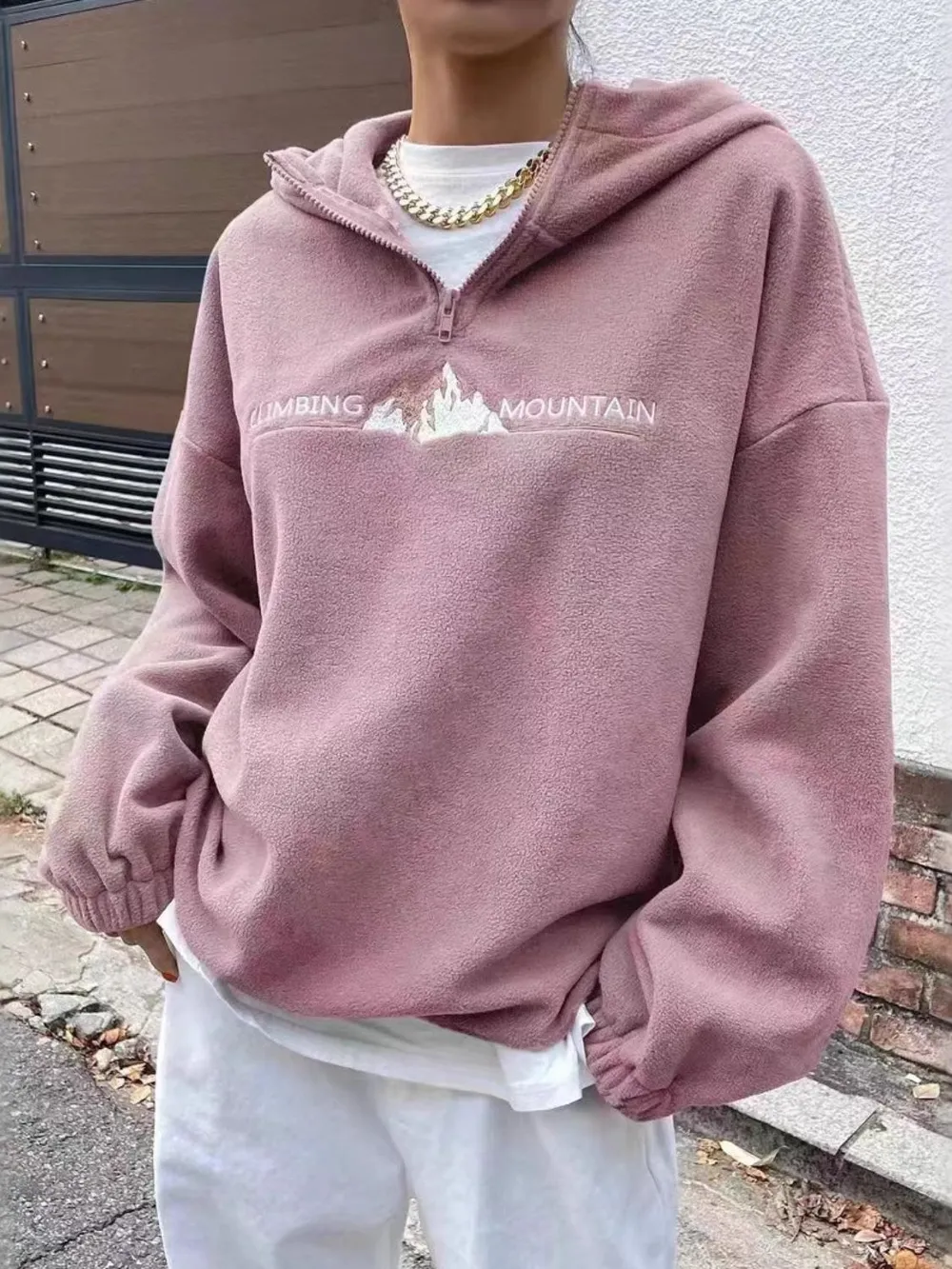 Mountain Quarter Zip Long Sleeve Hoodie, image 7