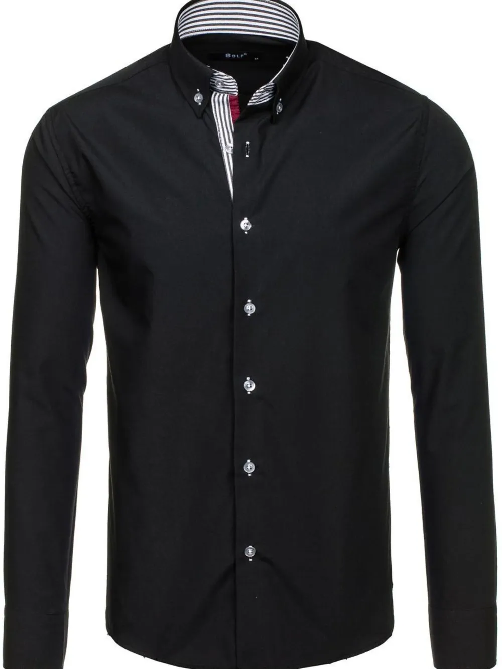 Men's Button-Down Shirt with Striped Detail, image 5