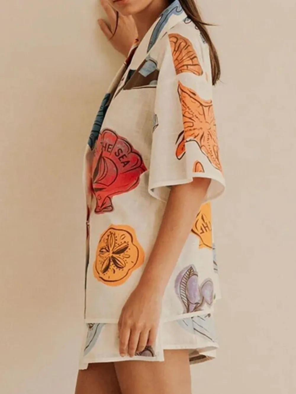 Button Up Short Sleeve Shirt and Shorts Set, image 3