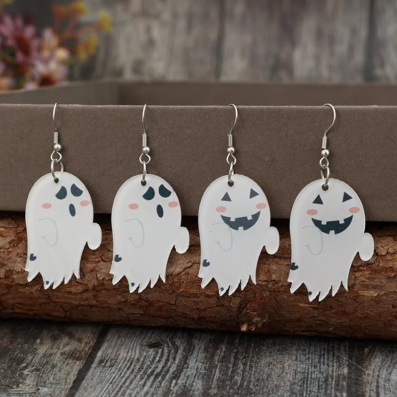 2 Piece Alloy Acrylic Ghost Dangle Earrings, image 2