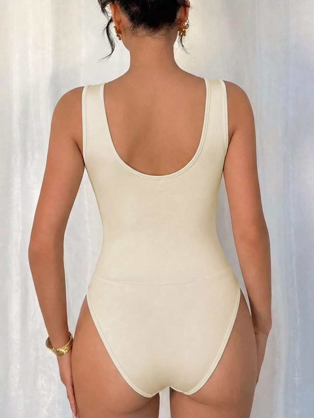 Cowl Neck Sleeveless Bodysuit, image 2