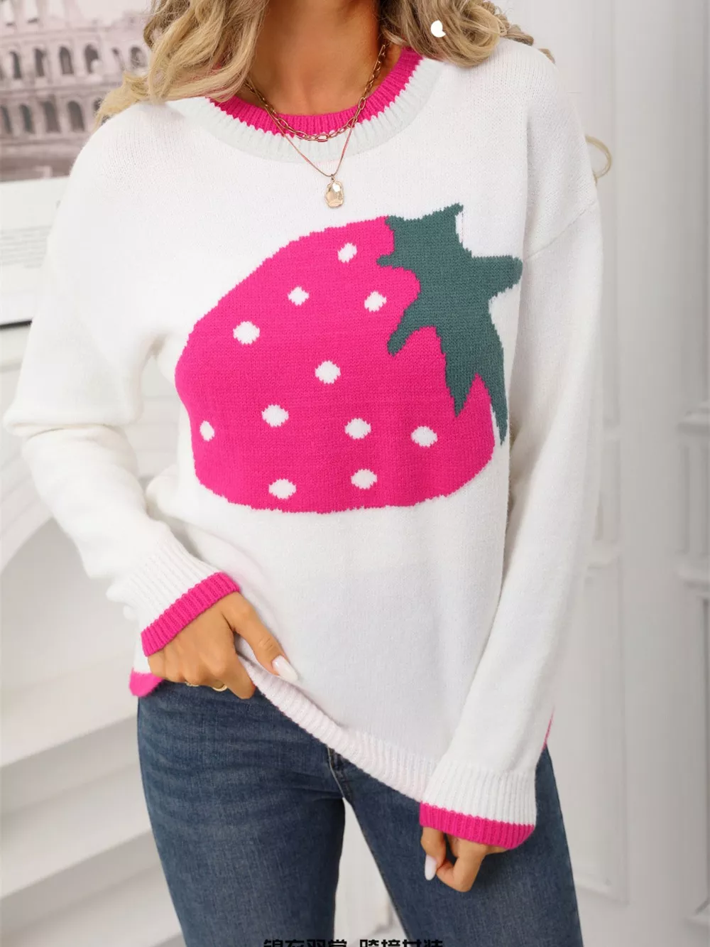 Strawberry Crew Neck Sweater, image 9