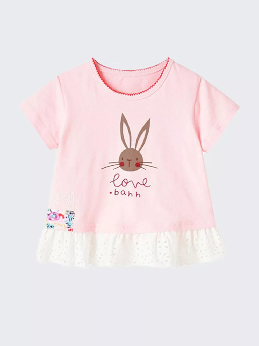 Children's Bunny Graphic Ruffle Hem T-Shirt, image 4