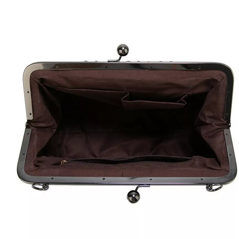 Vintage Kiss Lock Leather Handbag, image 6