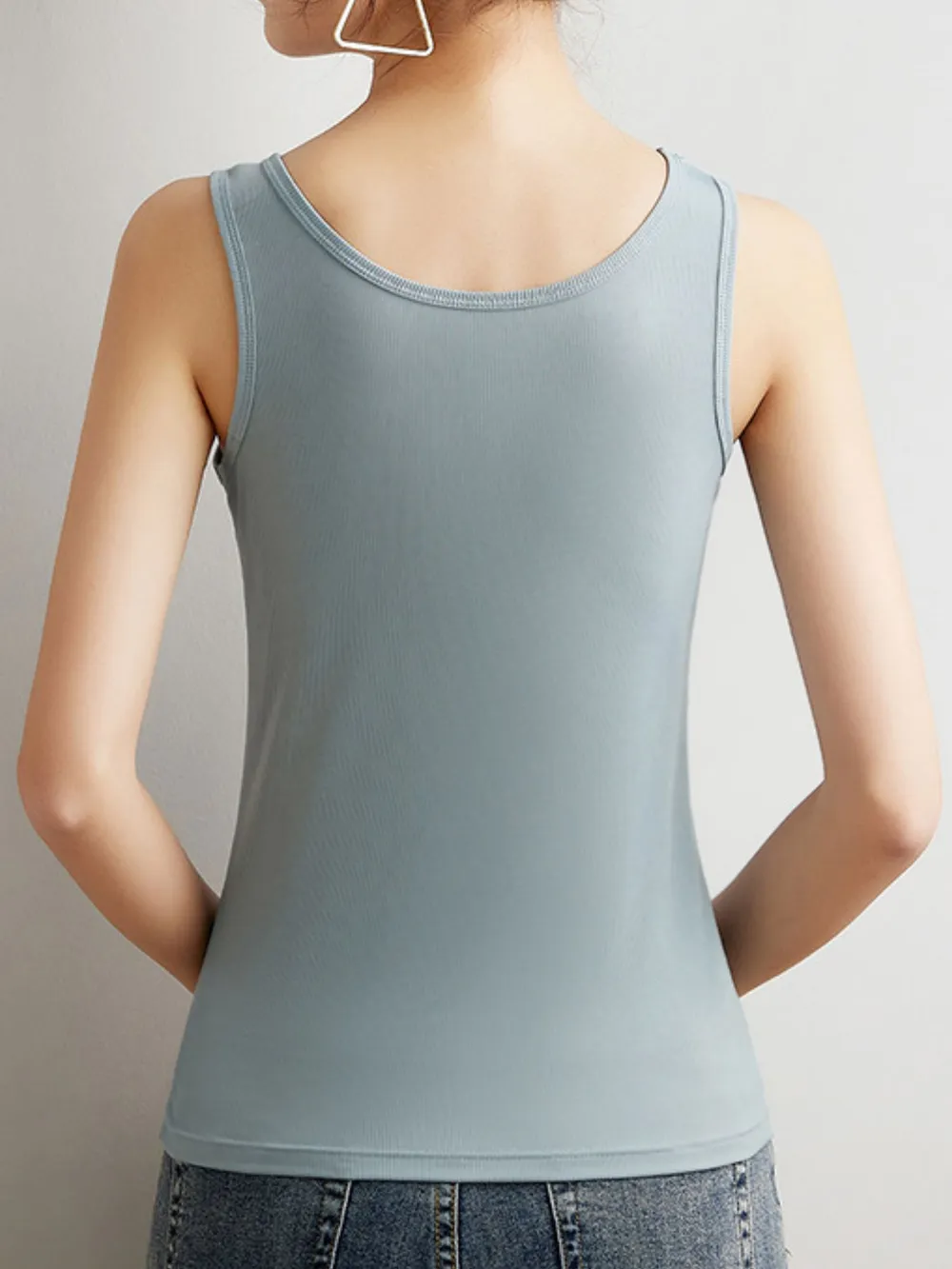 Plus Size Ribbed Scoop Neck Tank Top, image 6