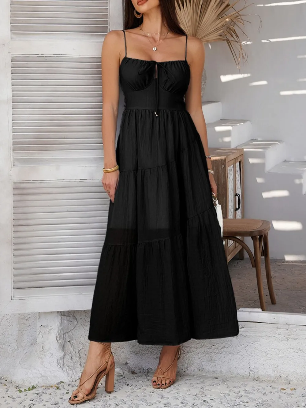 Smocked Tiered Maxi Cami Dress, image 7