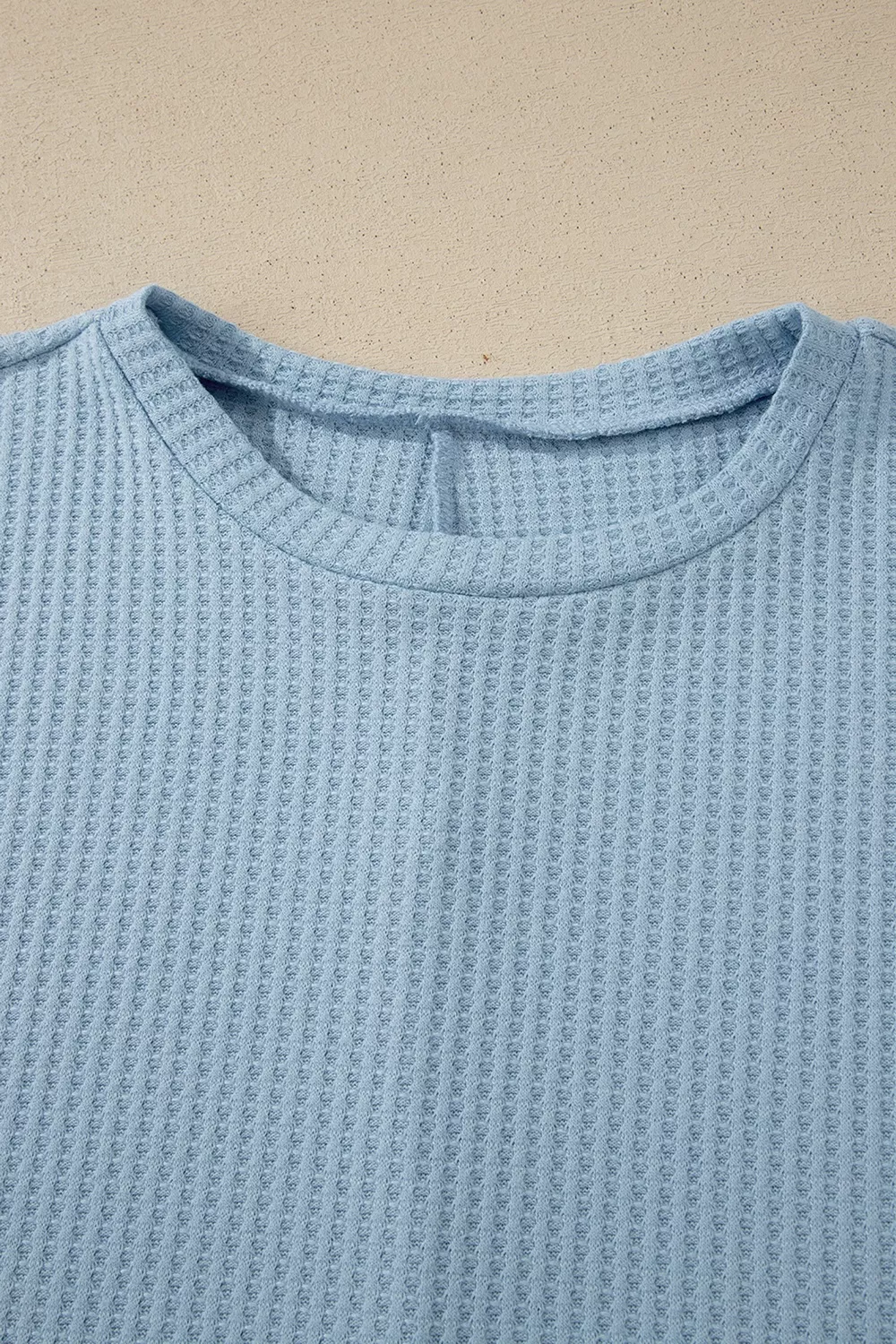 Waffle Textured Knit Dolman Short Sleeve Loose Top, image 4