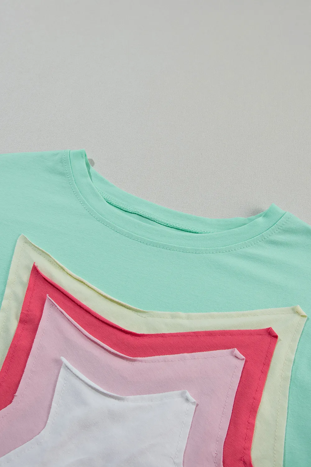 Color Block Star Patched Oversized T-Shirt, image 2