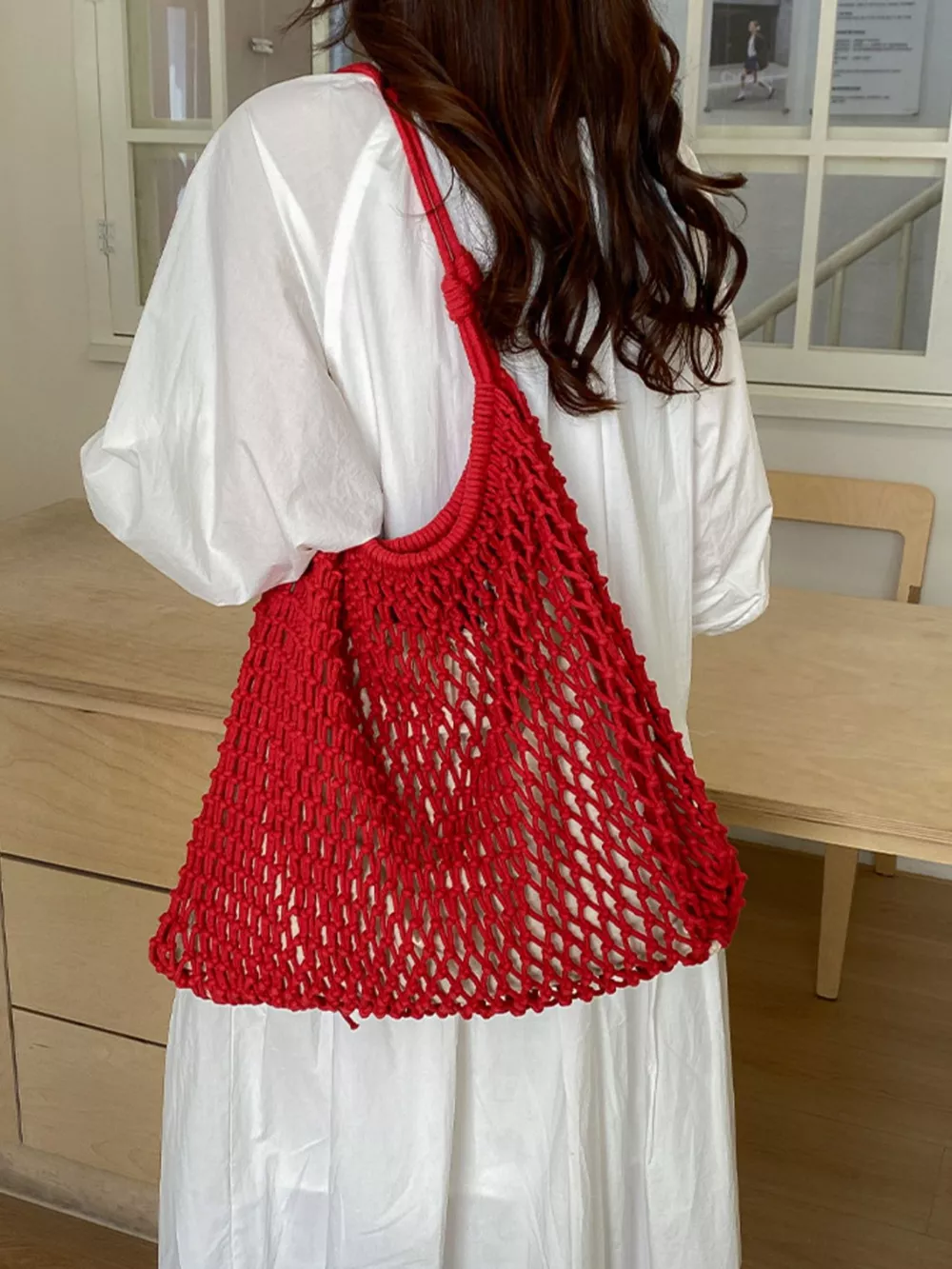 Crochet Knit Shoulder Bag, image 9