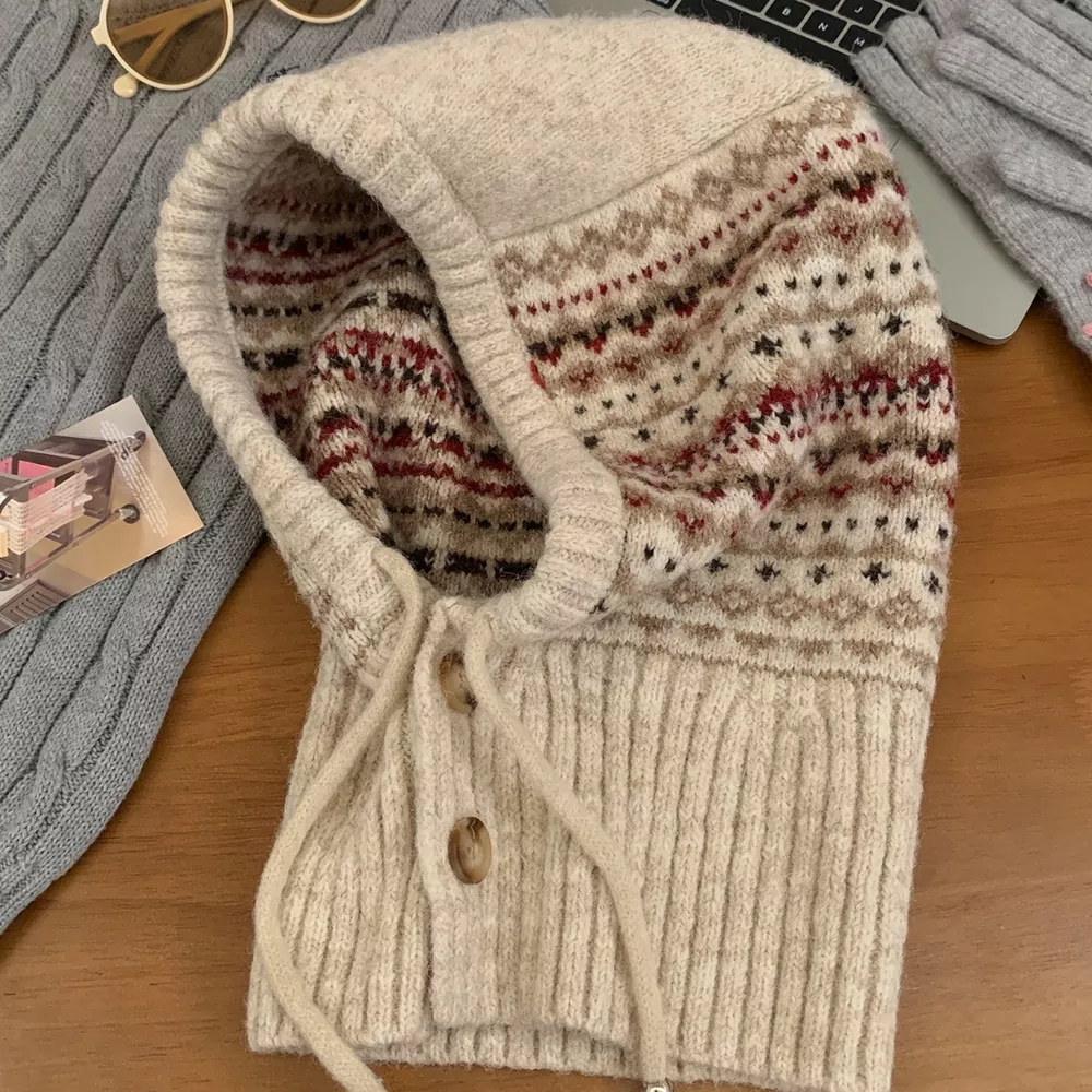 Drawstring Knitted Hat
