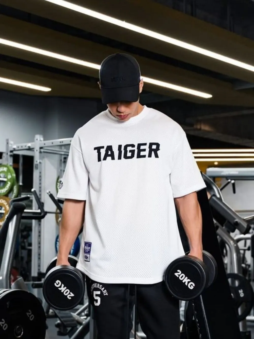 Men's Plus Size Letter Graphic Round Neck Half Sleeve T-Shirt, image 4