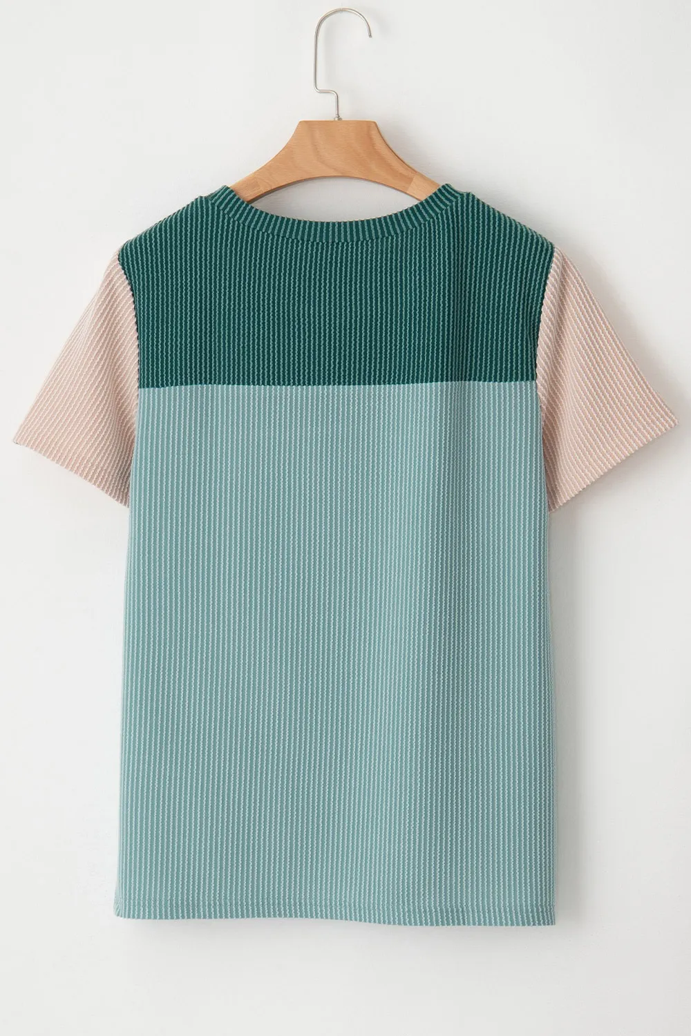 Color Block Round Neck Short Sleeve T-Shirt, image 2