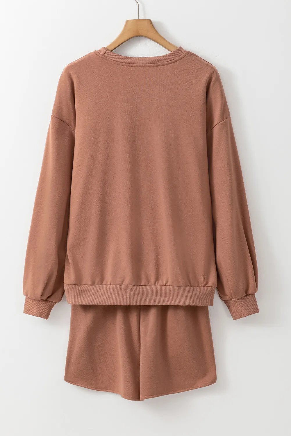 COFFEE Sequin Round Neck Long Sleeve Top and Shorts Set, image 3