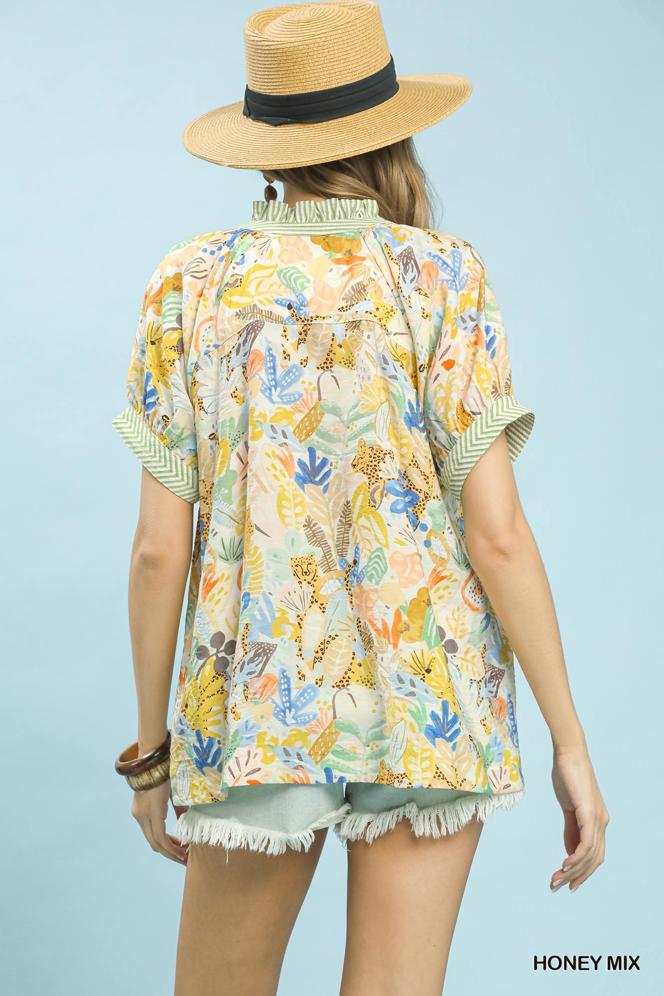 Mix Boho Printed V-Neck Top, image 2