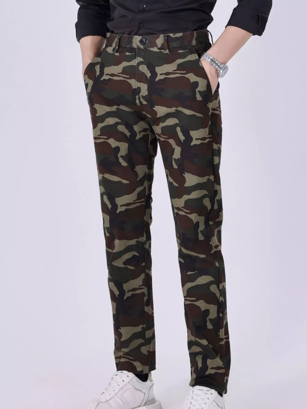 Men's Camouflage Slim Fit Pants, image 2