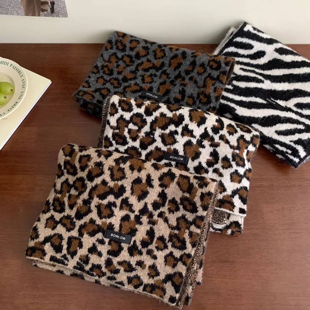 Animal Print Plush Winter Scarf, image 4