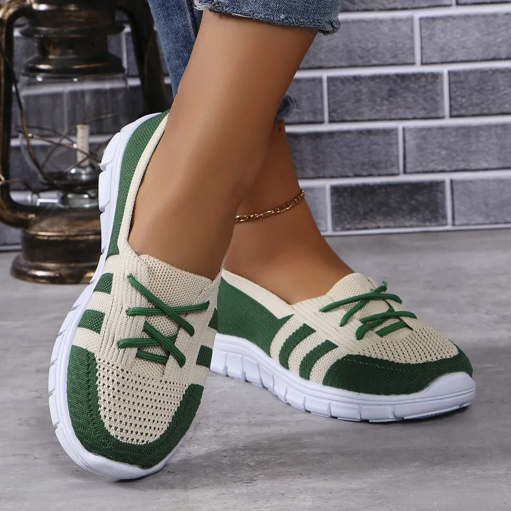Mesh Contrast Flat Slip-Ons, image 3