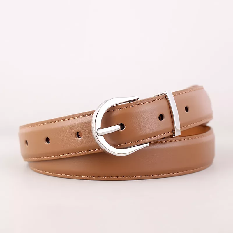 Silver Buckle Leather Belt, image 5
