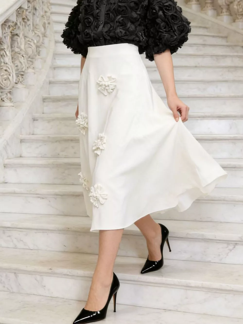 Floral Embellished Midi Skirt, image 2