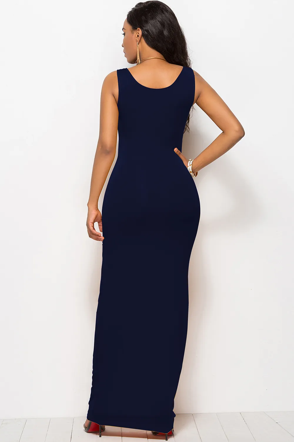 Scoop Neck Wide Strap Maxi Dress, image 3