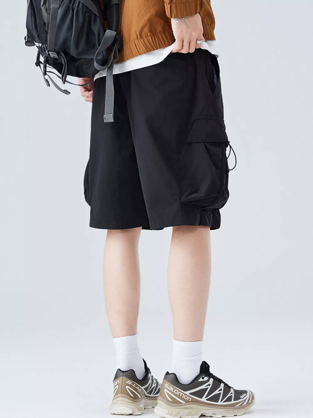 Men's Plus Size Cargo Shorts with Drawstring, image 3
