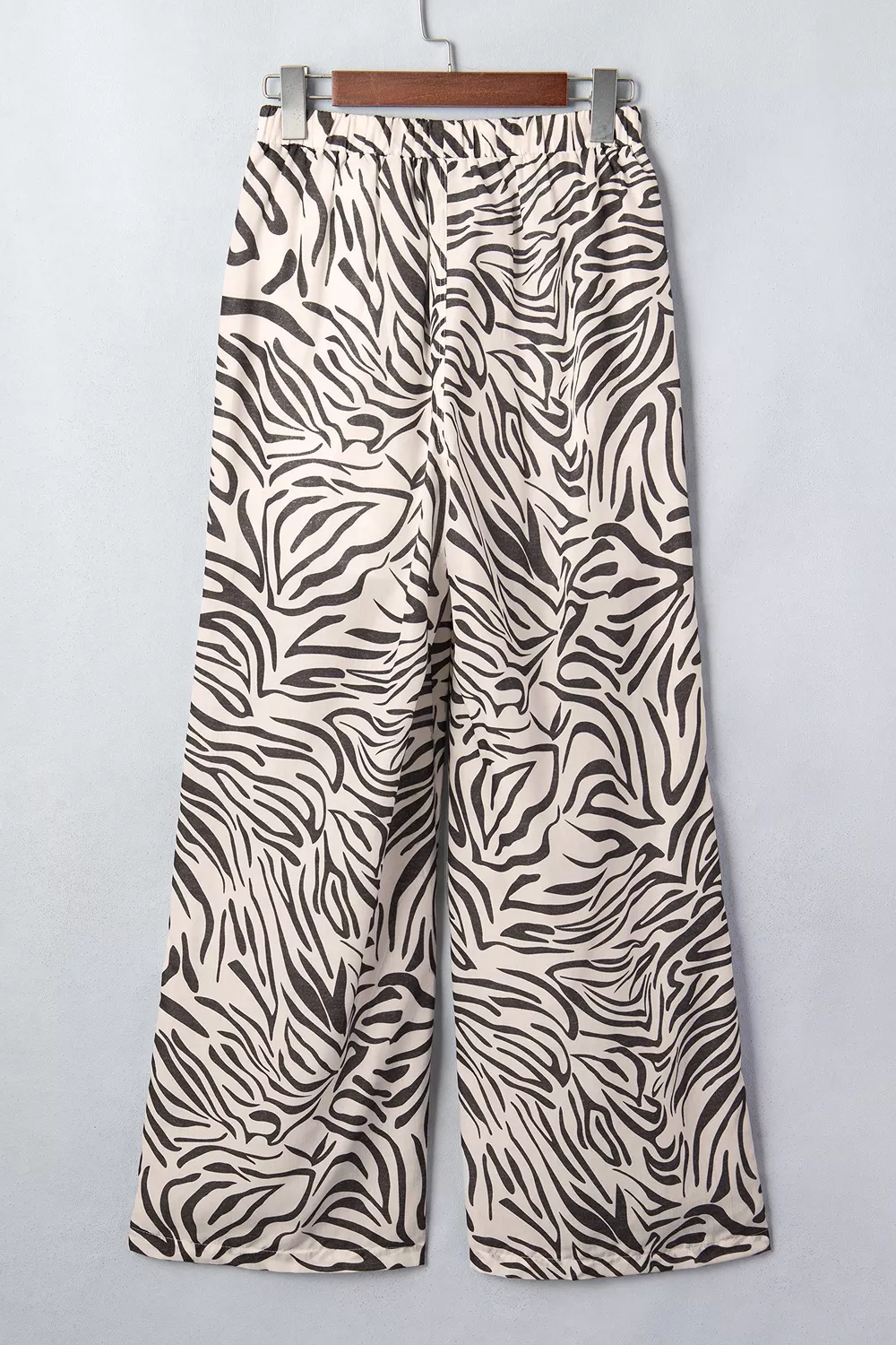 Multicolour Western Print Zebra Pattern Elastic Waist Pocket Pants, image 9