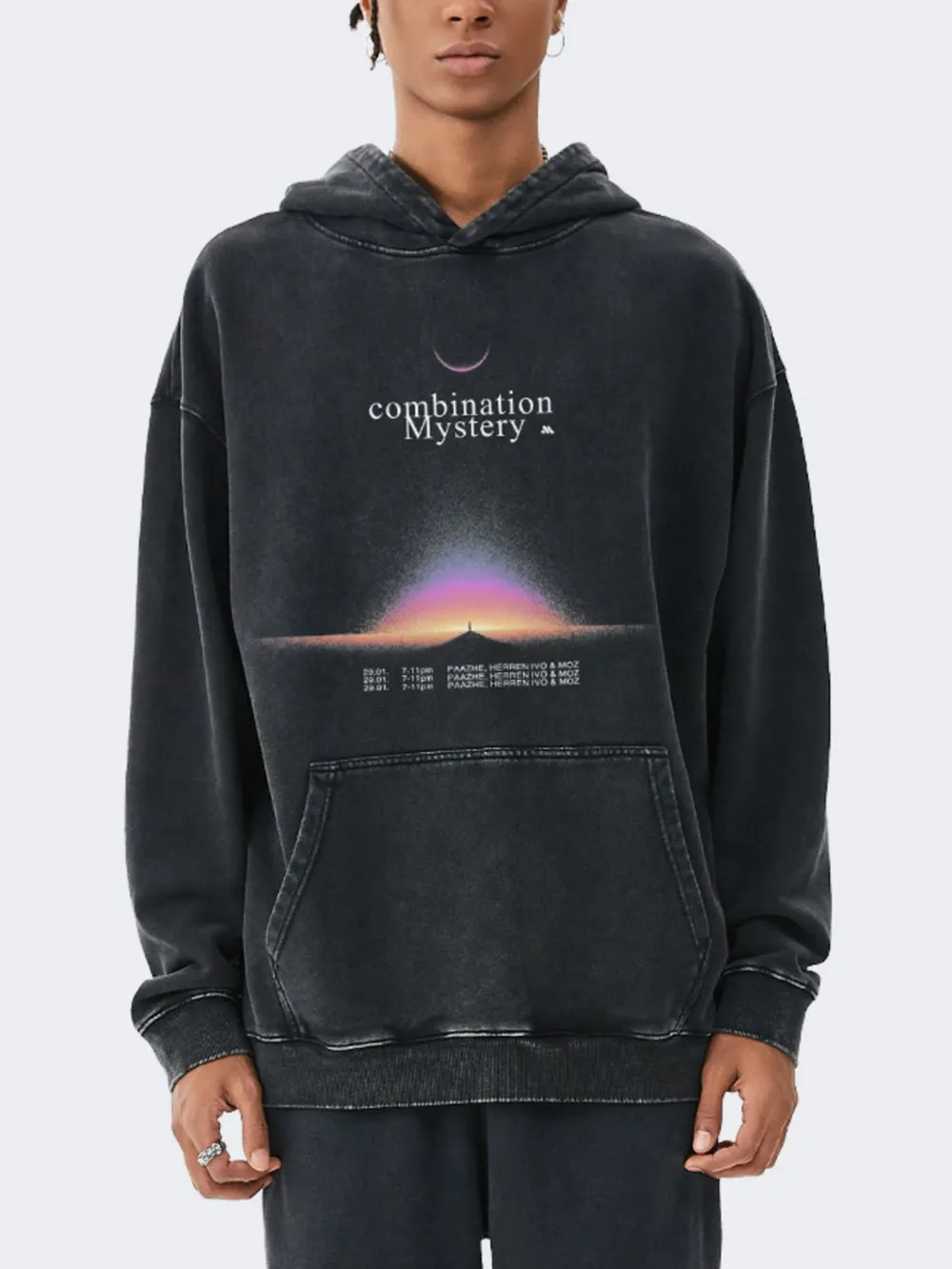 Men's Graphic Dropped Shoulder Hoodie, image 3
