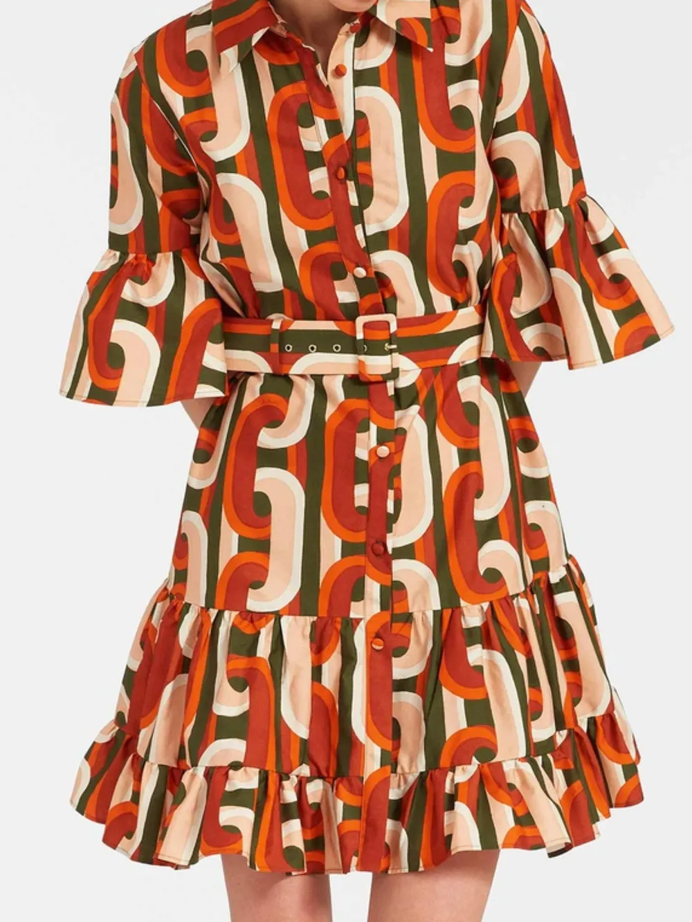 Floral Print Ruffle Sleeve Mini Dress, image 8