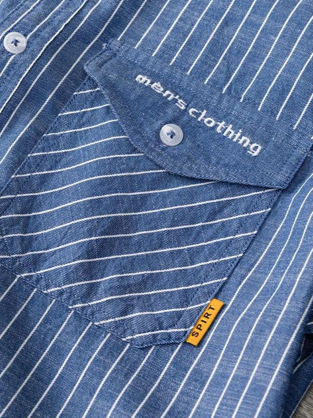 Men's Plus Size Striped Button Up Long Sleeve Shirt, image 7