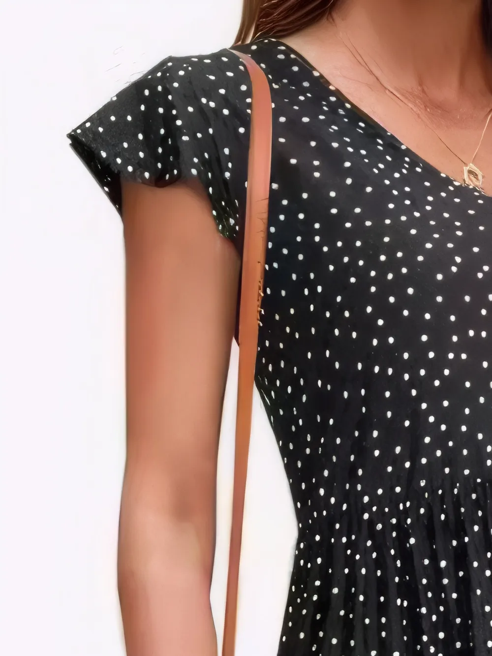 Polka Dot Ruffle Sleeve V-Neck Mini Dress, image 2