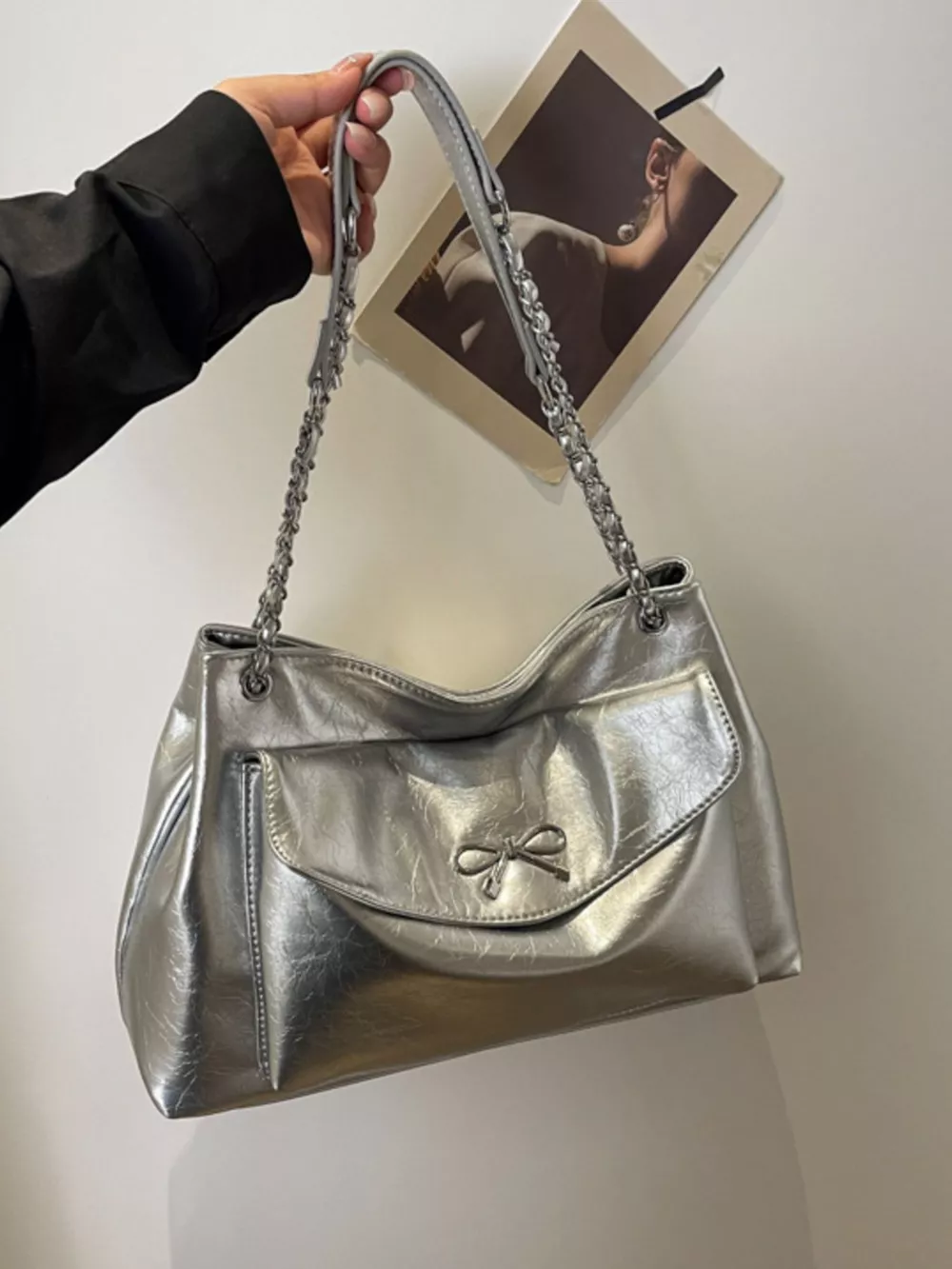 Bow-Accent Shoulder Bag, image 2