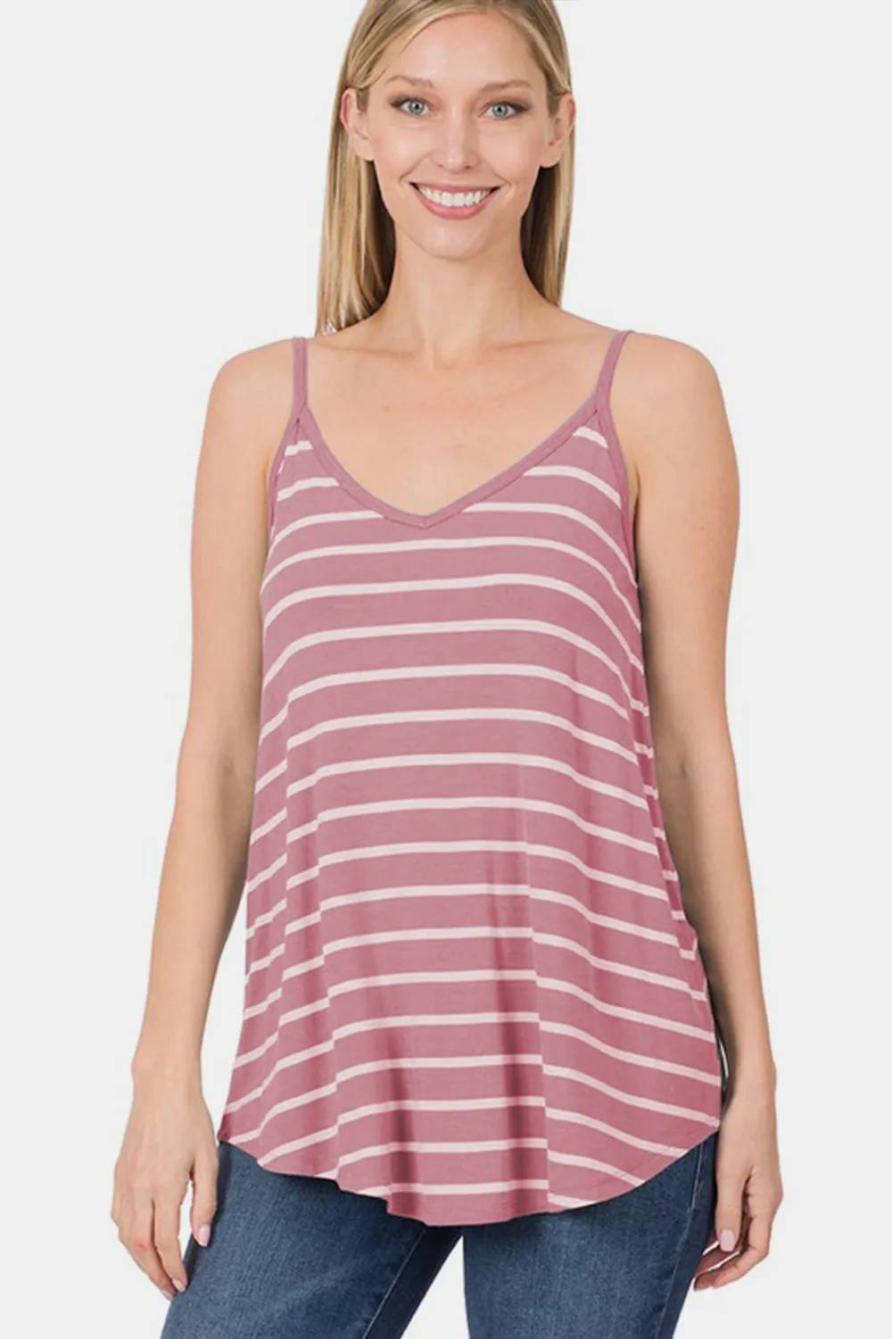 Striped Curved Hem Cami, image 3